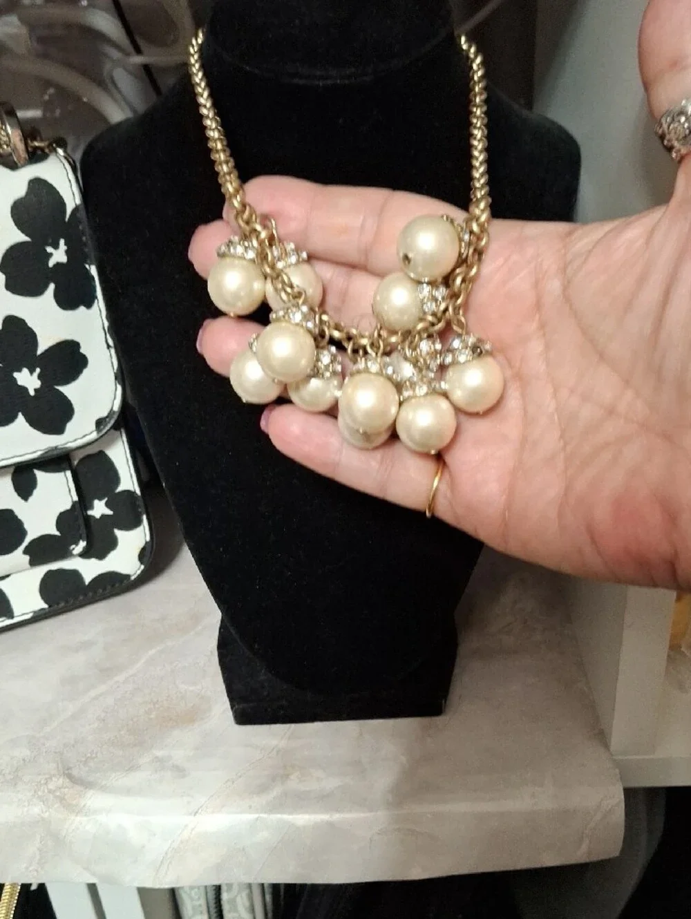 J. Crew Gold-Tone Pearl Statement Necklace - Women Jewelry